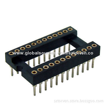 IC Socket Connector, 1.778mm/Straight DIP Type/Dual-in-line/Spacing 0.4/0.6mm/0.7" with 20 - 68-pin